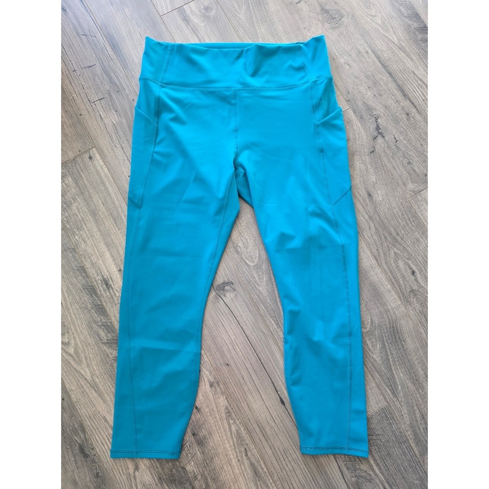 NWT Fabletics Pure‎ Luxe Teal Capri Leggings Pockets Women's XXL Workout Yoga